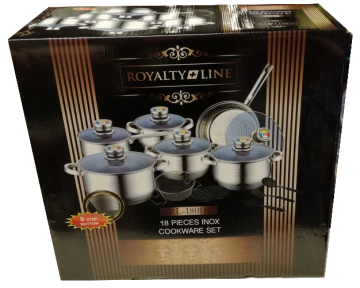 Royalty Line 18-teiliges Kochgeschirr-Set - Inklusive Deckel - Mit Zubehör
