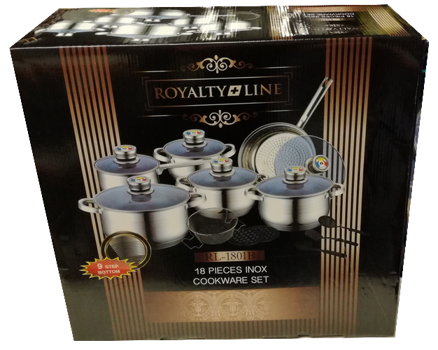 Royalty Line 18-teiliges Kochgeschirr-Set - Inklusive Deckel - Mit Zubehör