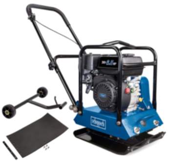 Rüttelplatte HP1200S Scheppach - 6,5PS | 60kg | 15000N | PU-Matte & Fa