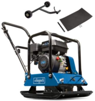 Rüttelplatte HP1800S scheppach - 6.5PS | 84kg | 23000N | inkl. Fahrwer