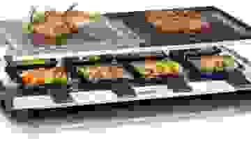 Severin Raclette/Steengrill/Gourmetset - mit Naturgrillstein und Grillplatte - Gourmets - 1400 Watt