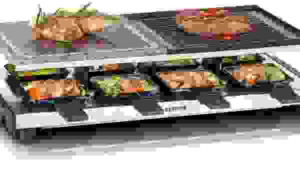 Severin Raclette/Steengrill/Gourmetset - mit Naturgrillstein und Grillplatte - Gourmets - 1400 Watt