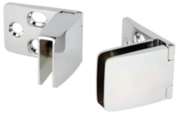 Siso Glastürscharnier SQUARE aus Metall Oben + Unten, Glasstärke 4 - 6 mm