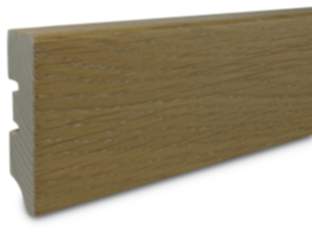 Sockelleiste Holz Eiche furniert weiß gekalkt geölt 2400x16x58 mm Kabelkanal