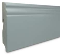 Sockelleiste Holz massiv weiß lackiert Hamburger Profil 2400x19x96 mm Kabelkanal