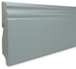 Sockelleiste Holz massiv weiß lackiert Hamburger Profil 2400x19x96 mm Kabelkanal