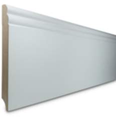 Sockelleiste MDF weiß lackiert Hamburger Profil 2400x19x145 mm Kabelkanal