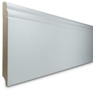 Sockelleiste MDF weiß lackiert Hamburger Profil 2400x19x145 mm Kabelkanal