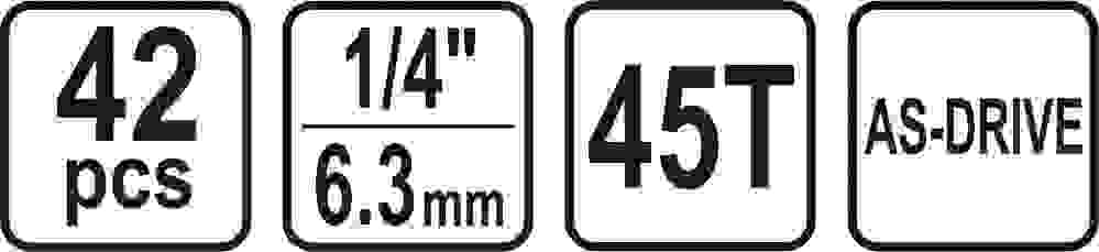 Sthor Werkzeugsatz 1/4'' - 42 Stücke