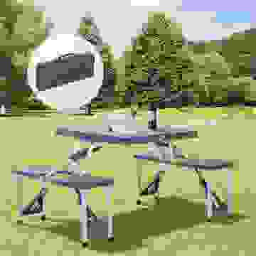 Sunny Camping-Picknicktisch 4-sitzig schwarz 136 x 85 x 66 cm
