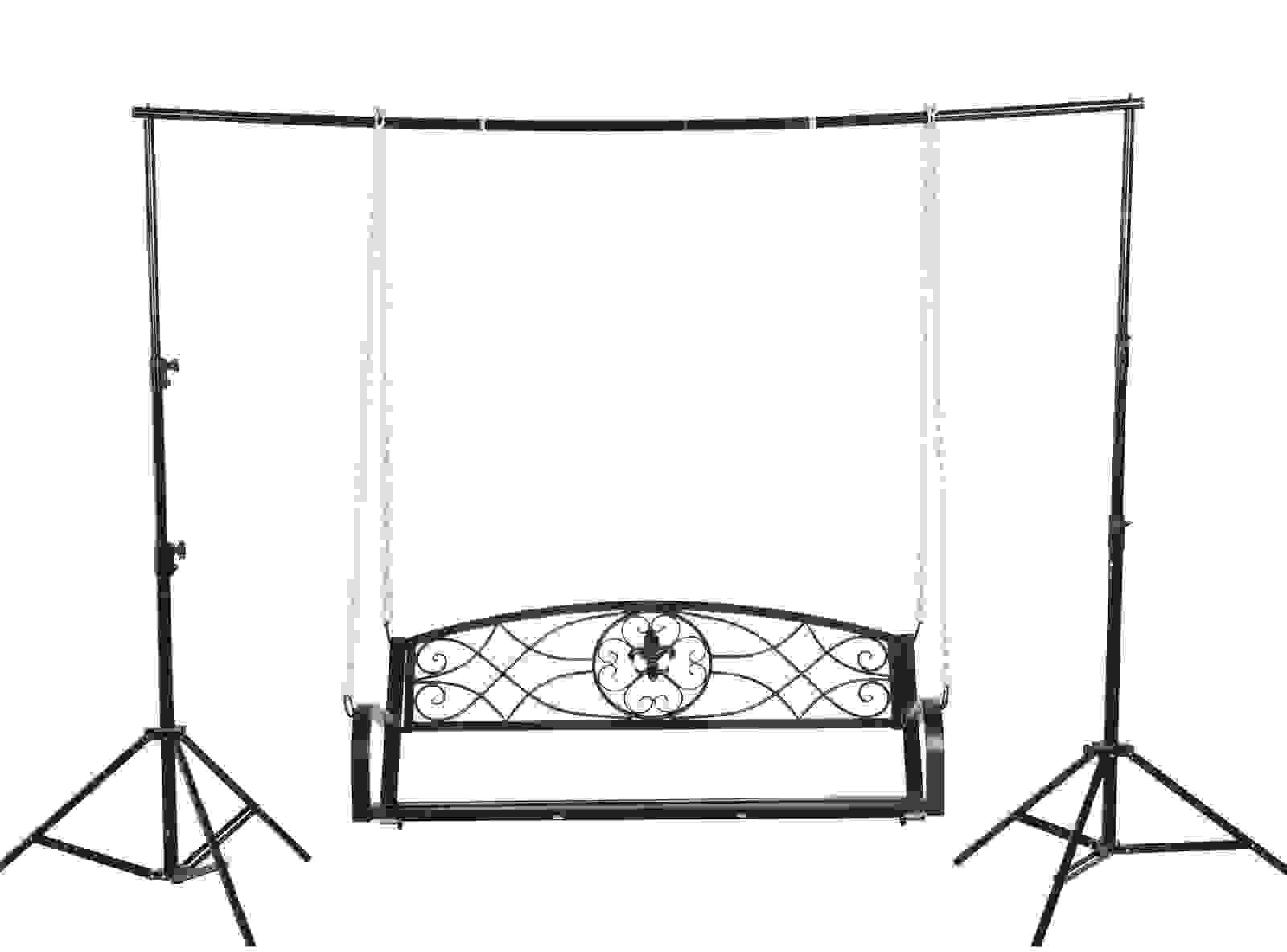 Sunny Gartenschaukelbank 2-sitzig mit Ketten Metall schwarz 132 x 63 x 58 cm