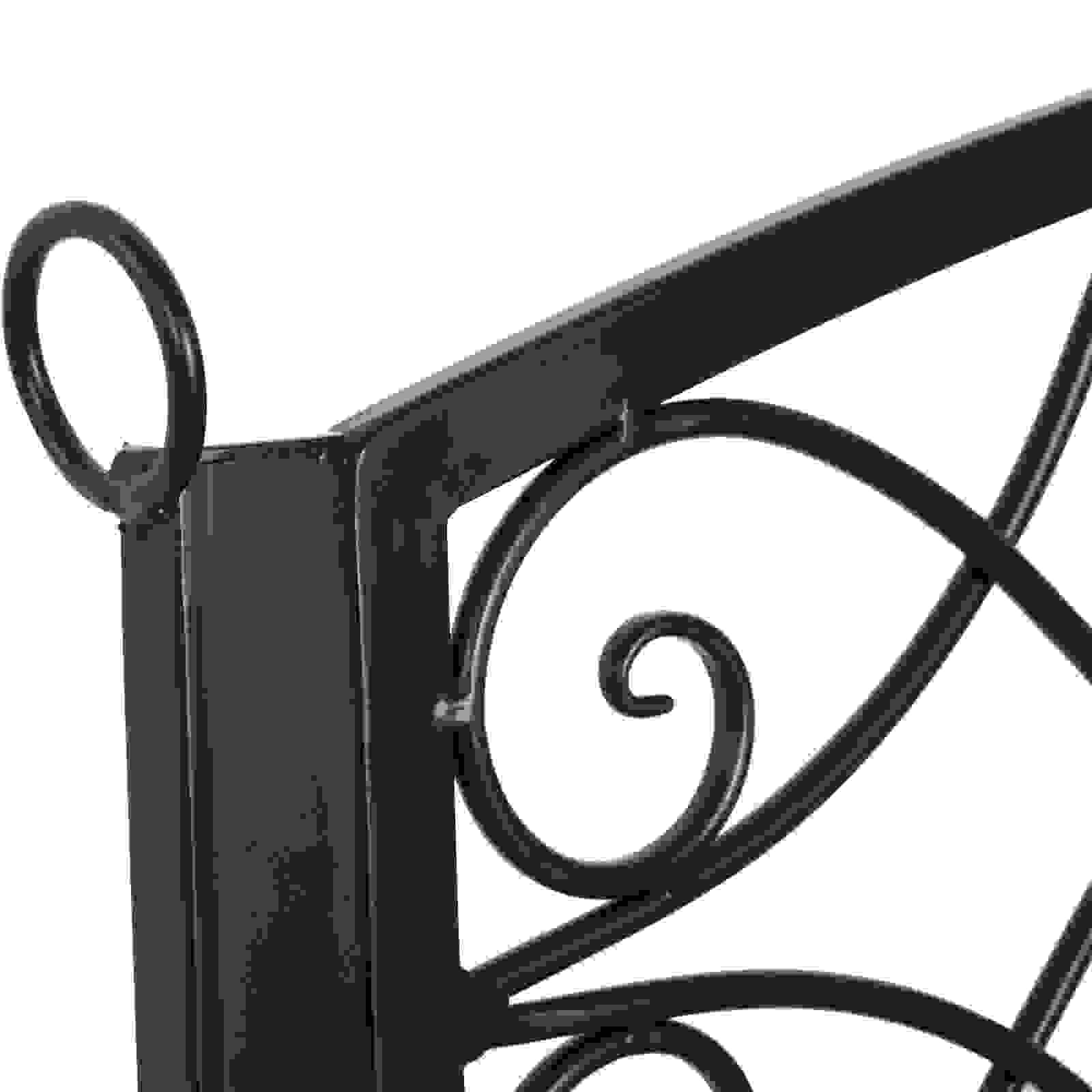 Sunny Gartenschaukelbank 2-sitzig mit Ketten Metall schwarz 132 x 63 x 58 cm