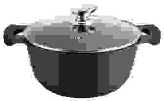 Swiss Pro+ Bratpfanne 34cm mit Deckel - Aluminium-Druckguß Antihaftbeschichtung- Hitzebeständig - Schwarz