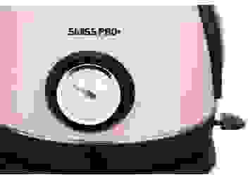 Swiss Pro+ Doppelwandige Retro-Wasserkocher- 2200W - 1.8L - mit Temperatureinstellung und Kalkfilter - Kälteschutz- Boden aus Edelstahl - Rosa