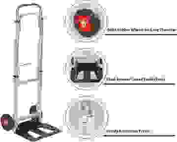 T4ALL Aluminium Trolley - 70kg - 72x41x11cm - Auflagefläche 35 x 24 cm