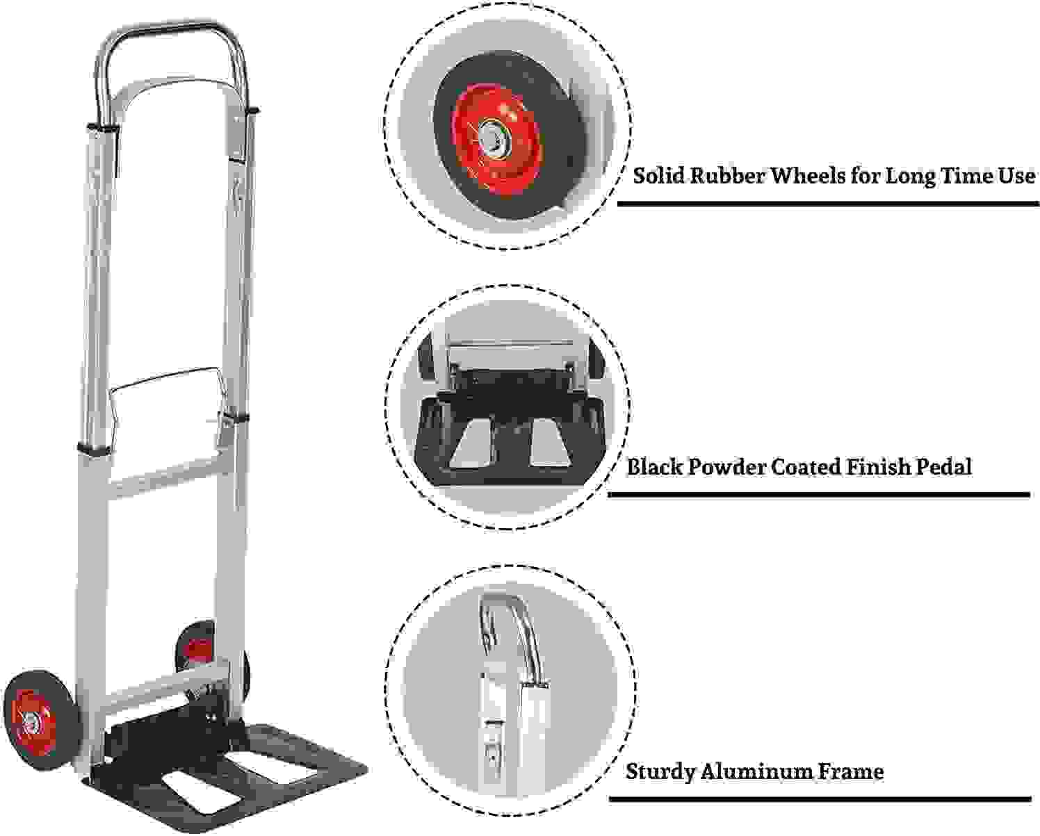 T4ALL Aluminium Trolley - 70kg - 72x41x11cm - Auflagefläche 35 x 24 cm