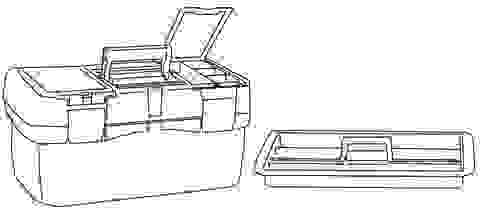 TAYG Werkzeugkasten - 500 x 258 x 255 mm - mit Einlegeboden