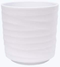 Übertopf Zylinder Wave in Weiß mit Wellen (9cm Töpfe)