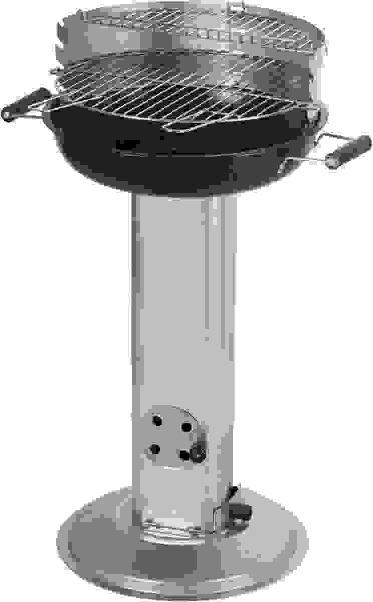 Vaggan Edelstahl-Luxus-Holzkohlegrill mit Aufbewahrungsgestell - 83 cm - Grillfläche 38x38 cm