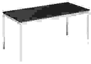 viasit System4 Schreibtisch schwarz rechteckig, 4-Fuß-Gestell chrom 160,0 x 80,0 cm