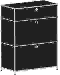 viasit System4 Schubladenschrank schwarz 3 Schubladen 77,9 x 40,4 x 99,35 cm