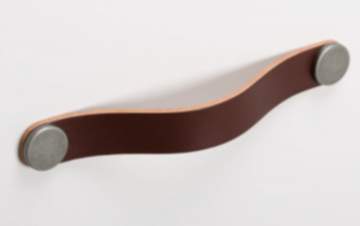 Viefe Möbelgriff FLEXA aus Metall & Leder, BA 128 - 160 mm