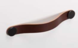 Viefe Möbelgriff FLEXA aus Metall & Leder, BA 128 - 160 mm