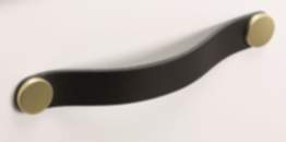 Viefe Möbelgriff FLEXA aus Metall & Leder, BA 128 - 160 mm