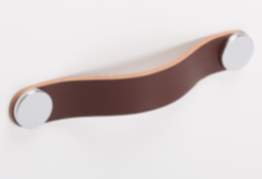 Viefe Möbelgriff FLEXA aus Metall & Leder, BA 128 - 160 mm