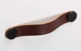 Viefe Möbelgriff FLEXA aus Metall & Leder, BA 128 - 160 mm