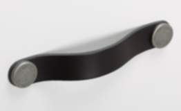 Viefe Möbelgriff FLEXA aus Metall & Leder, BA 128 - 160 mm