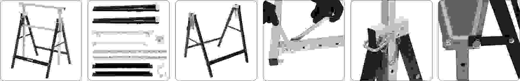 Vorel Satz von 2 höhenverstellbaren Böcken - max 200kg pro Stück - verstellbar von 79 bis 130cm