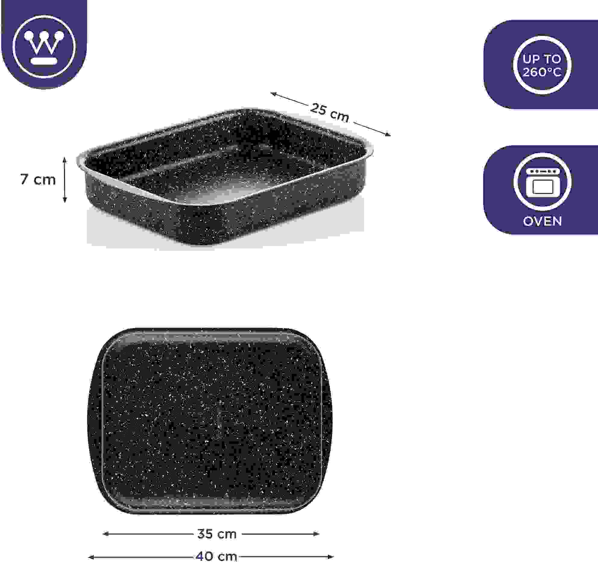 Westinghouse Backofen Backblech Ø35cm Schwarz - 27 x40cm