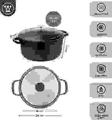 Westinghouse Performance Series Bräter - Eintopf - Backofen geeignet - 24 cm - Schwarz