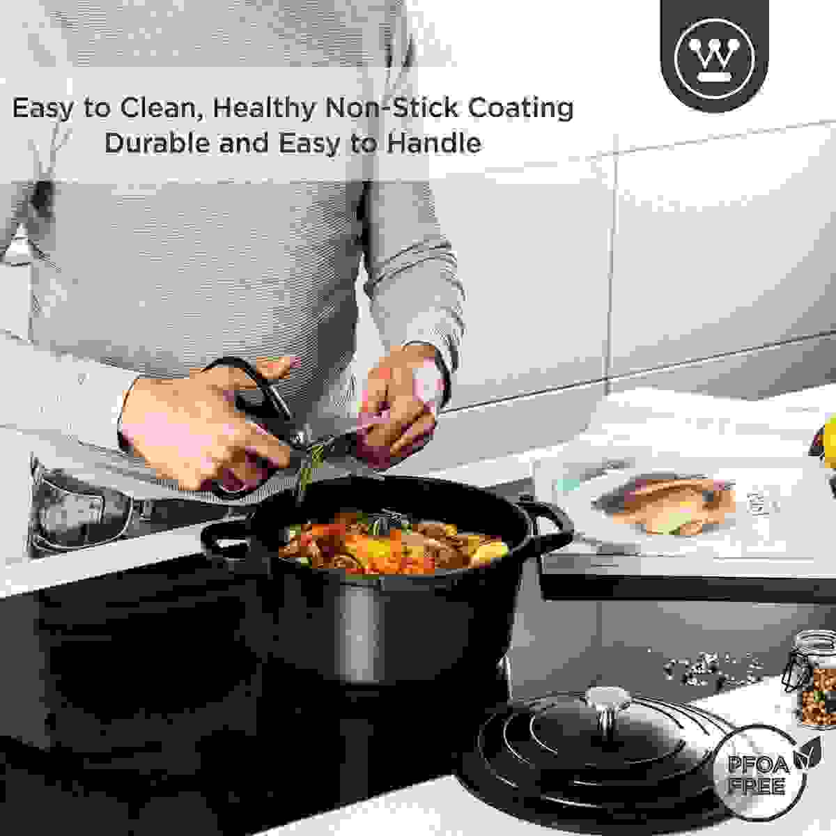 Westinghouse Performance Series Bräter - Eintopf - Backofen geeignet - 24 cm - Schwarz
