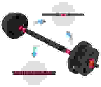 XQ Max 20 kg Kurz- und Langhantel - 3-in-1 - verstellbar