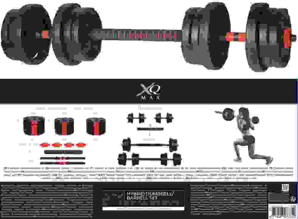 XQ Max 20 kg Kurz- und Langhantel - 3-in-1 - verstellbar