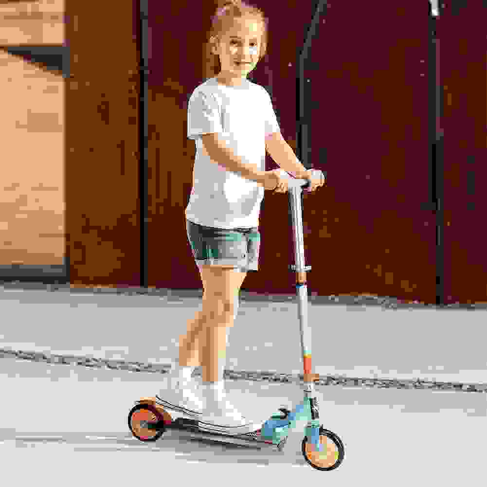 XQ Max faltbarer Scooter mit Fußbremse blau mit orange