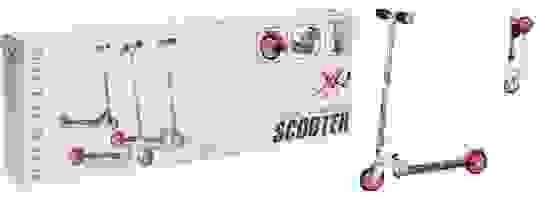 XQ Max faltbarer Scooter mit Fußbremse rosa und weiß