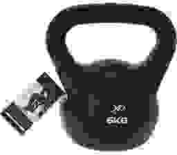 XQ Max SET- Kettlebell -6KG + Kurzhantel 2x 2 Kg Schwarz