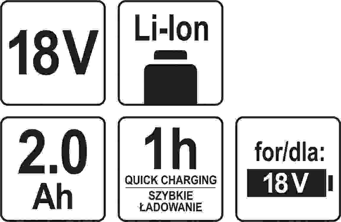 Yato Accu Stichsäge 18V - Max. Ø 8 cm - Inkl. 2Ah Akku & Ladegerät und Sägeblatt