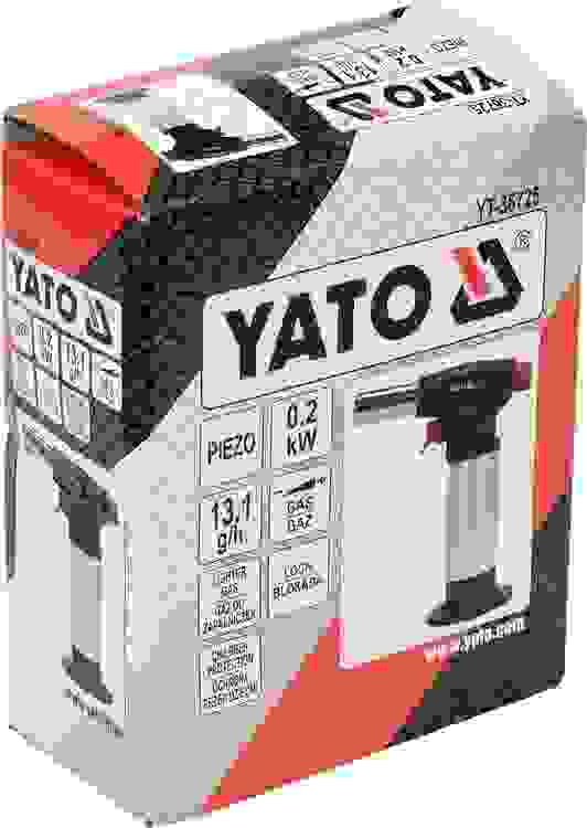 YATO Crème brulee Brenner mit Nachfüllgas - mit Piezo-Zündung - 200W - mit Sperrfunktion