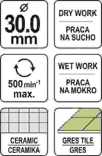 YATO Diamantbohrer - Fliesenbohrer - Ø30 mm