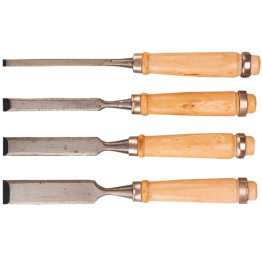 4 tlg. Meißel-Set mit Holzgriff