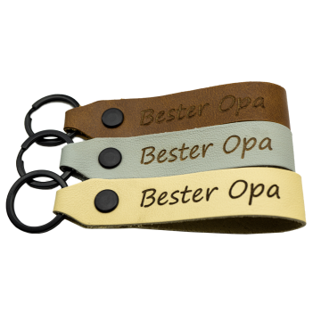 Bester Opa Leder Schlüsselanhänger graviert farbig