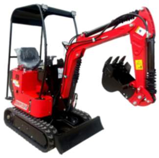 Minibagger mit Kettenantrieb; Briggs&Stratton Benzinmotor; verstellbarem Fahrwerk & schwenkbarem Baggerarm (BKB851K)