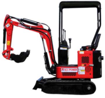 Minibagger mit Kettenantrieb; Dieselmotor; schwenkbarem Baggerarm und verstellbarem Fahrwerk (DKB881)