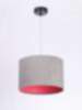 Pendelleuchte Esstisch Grau Pink Stoff rund Retro