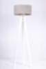 Retro Stehlampe JERRY Grau Gold 140cm Wohnzimmer