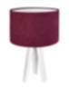 Tischlampe Beere Weiß 46cm Holz Dreibein Retro ISOLDA